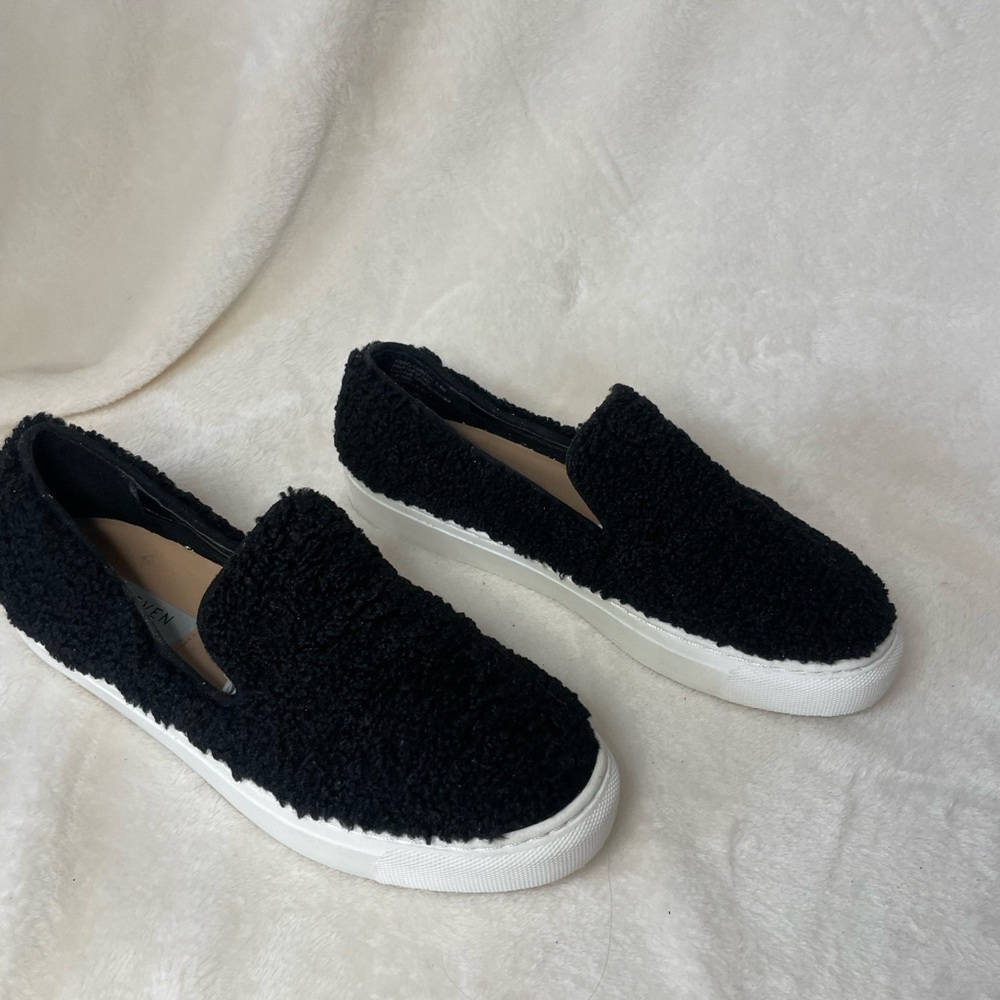 NEW Steven New York Sneaker Kimbel Faux Shearling Slip-On Black 5.5 G 710 - Picture 7 of 11
